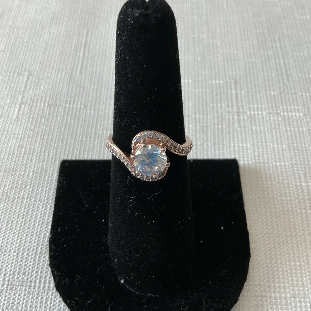Cubic Zirconia Rose Gold Plated Ring